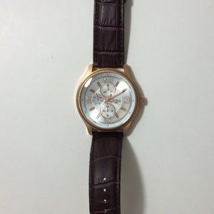 Leather watch band Brown